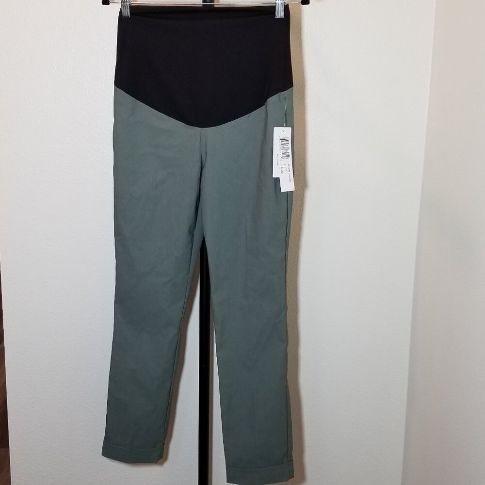 Tribal Maternity Pants Size 2 Light Cactus Cuffed Ankle Dress Trousers City NWT
